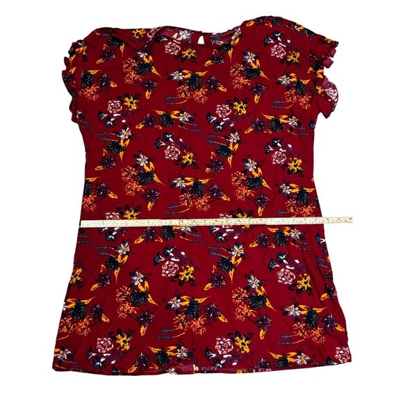 Beachlunchlounge Collection Womens Red Floral Print Short Sleeve Tunic Dress XL - Picture 6 of 9